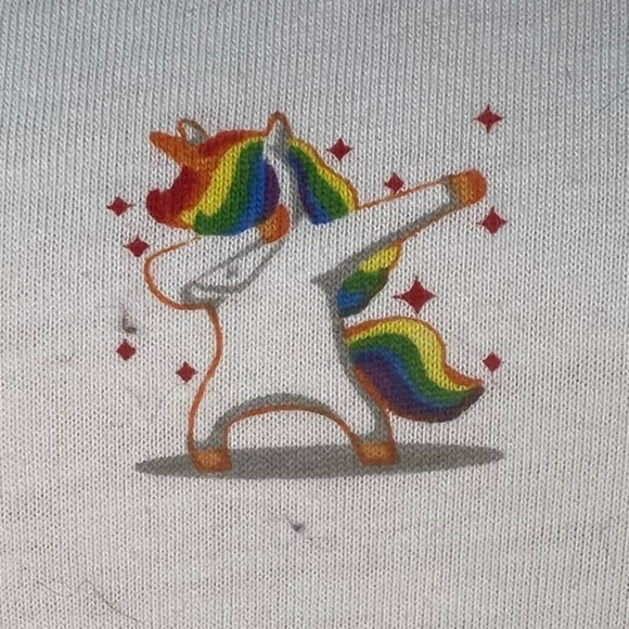 Denim & Flower Magical Designer Tee, Multicolor, Dabbing Unicorn, Large, PRIDE - Picture 5 of 10